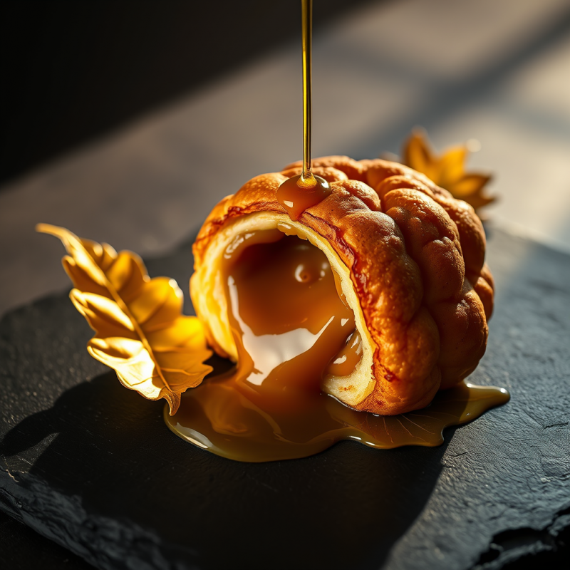 Golden Honey Drizzled on Braided Pastry