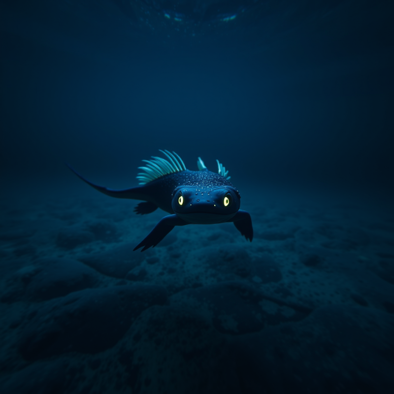 Bioluminescent Fish in Deep Sea