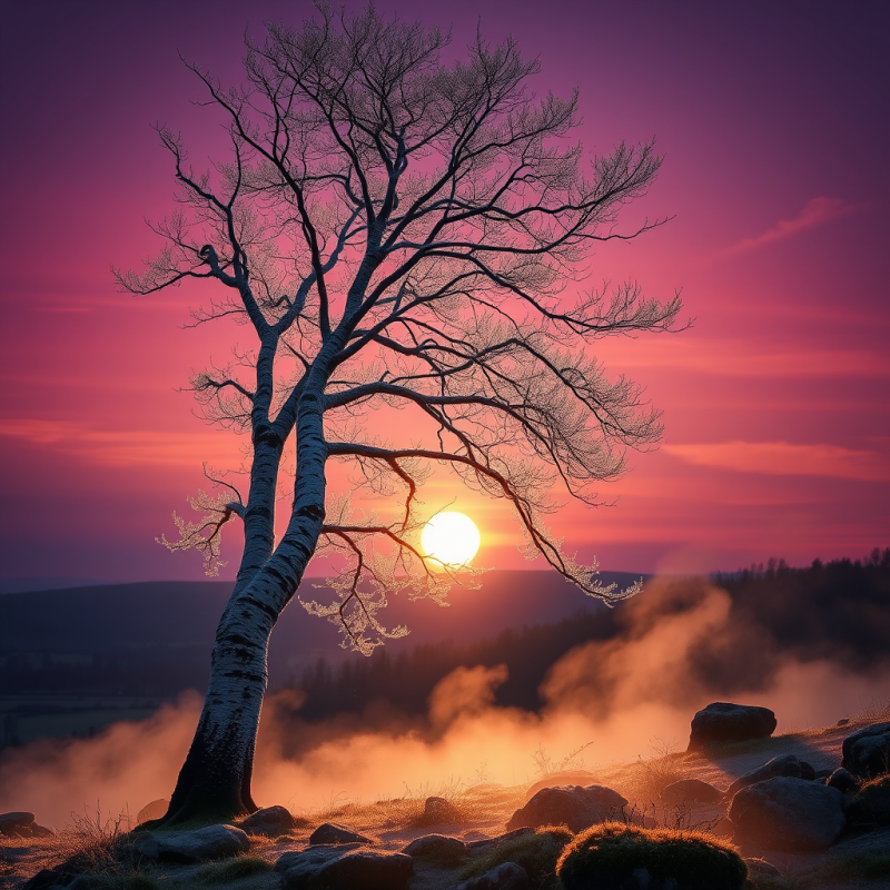 Sunset Tree Silhouette