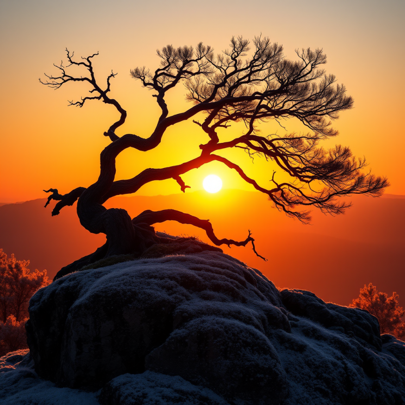 Solitary Tree at Sunrise