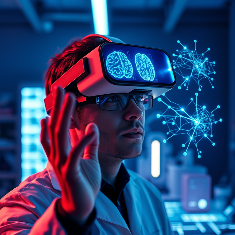 Scientist Using Vr Brain Scanner