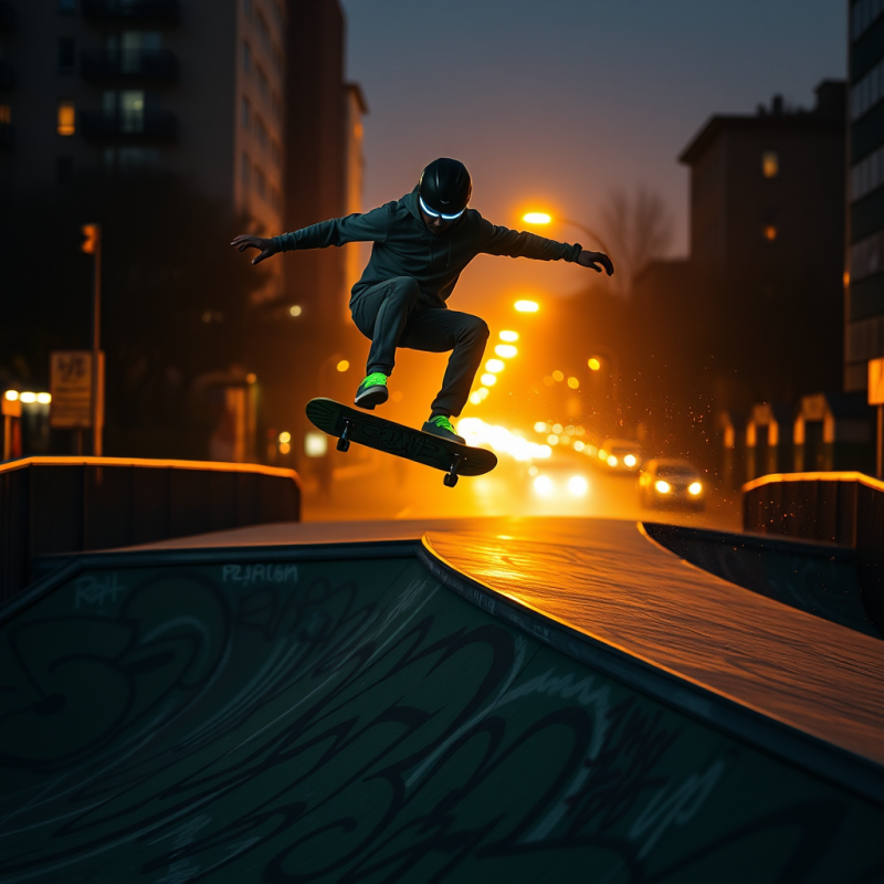 Skateboarder in Mid-air