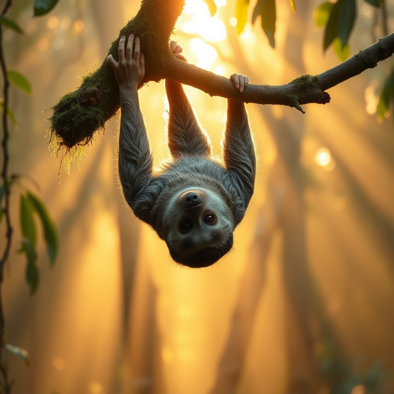 Sloth Climbing Tree
