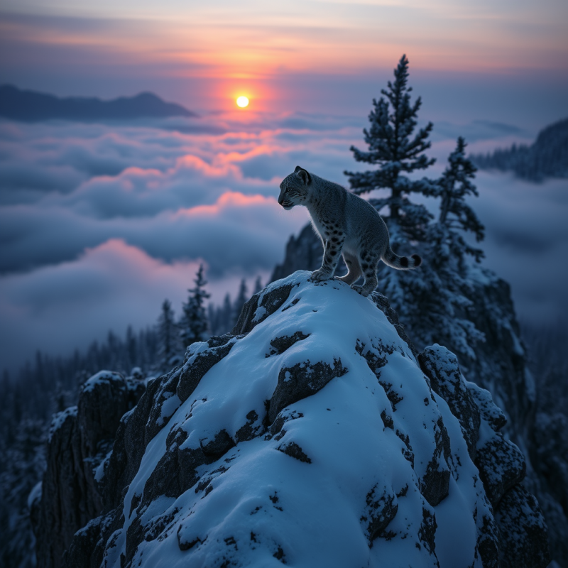 Mountain Cat at Sunrise