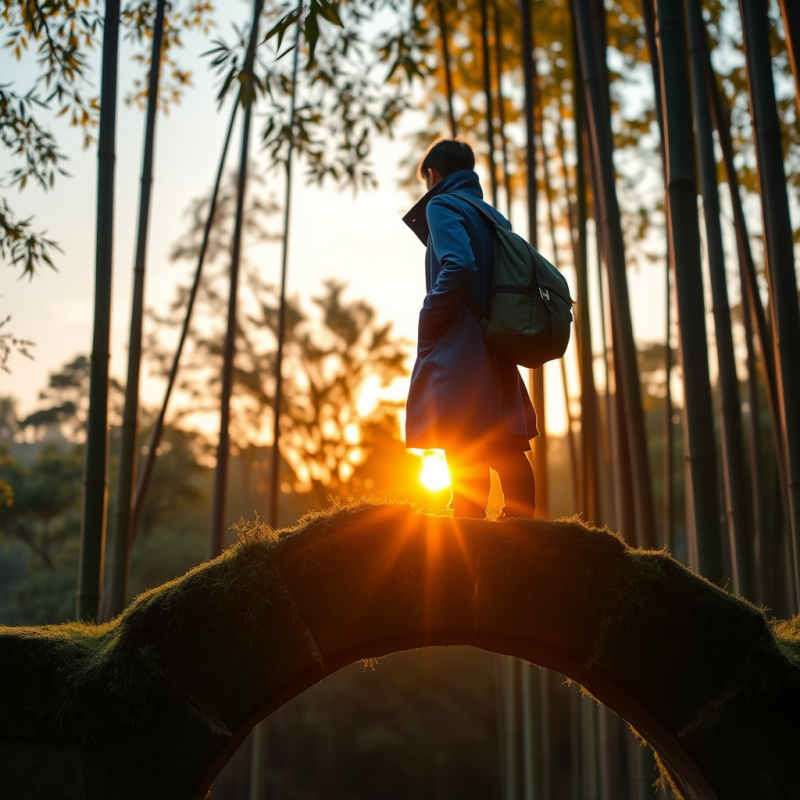 Sunset Over Bamboo Grove