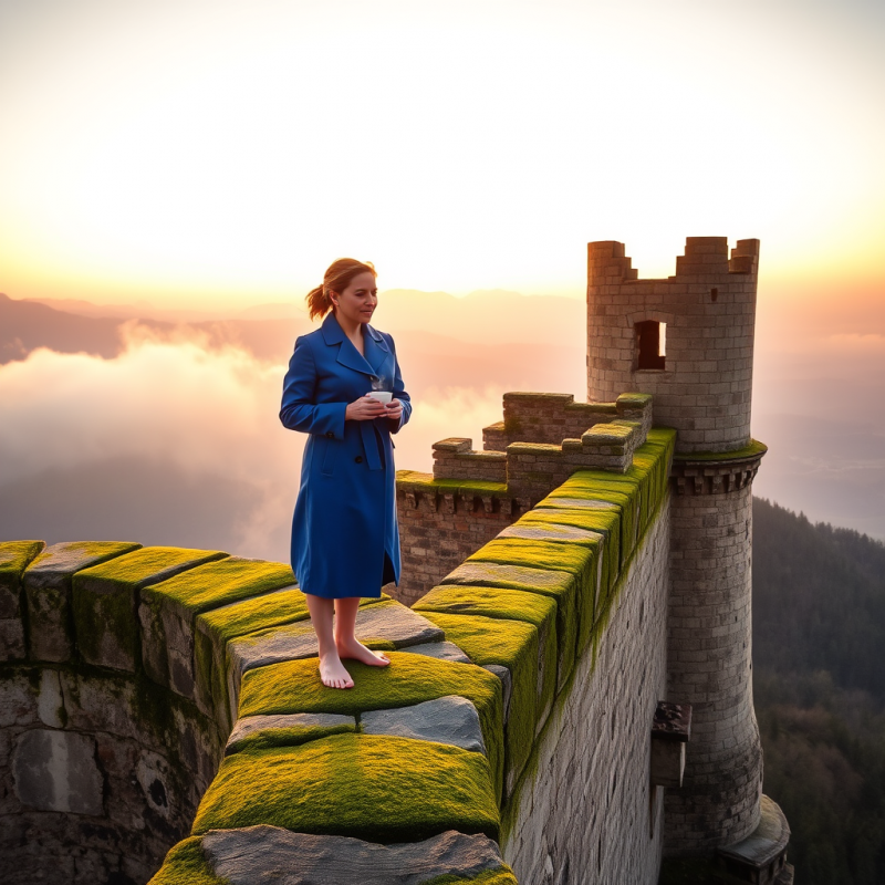 Woman on Ancient Tower