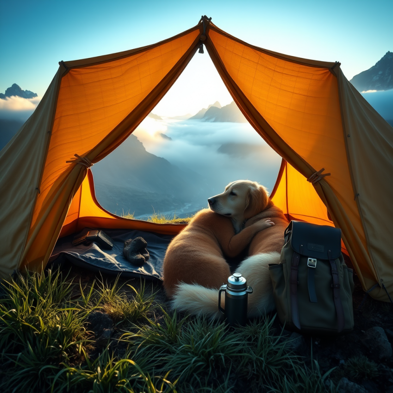 Camping with a Golden Retriever