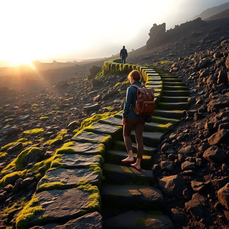 Hiking Enthusiast on Mysterious Path