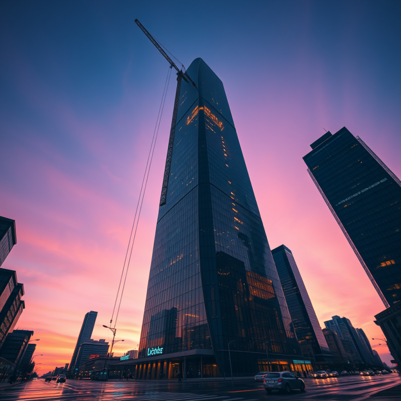 Modern Skyscraper at Sunset