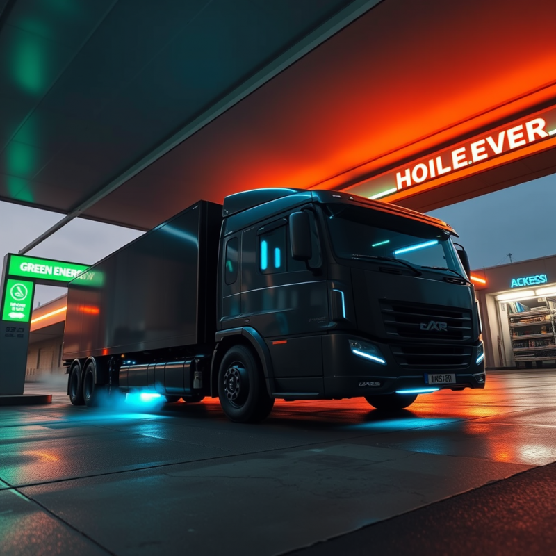 Truck at Green Energy Gas Station