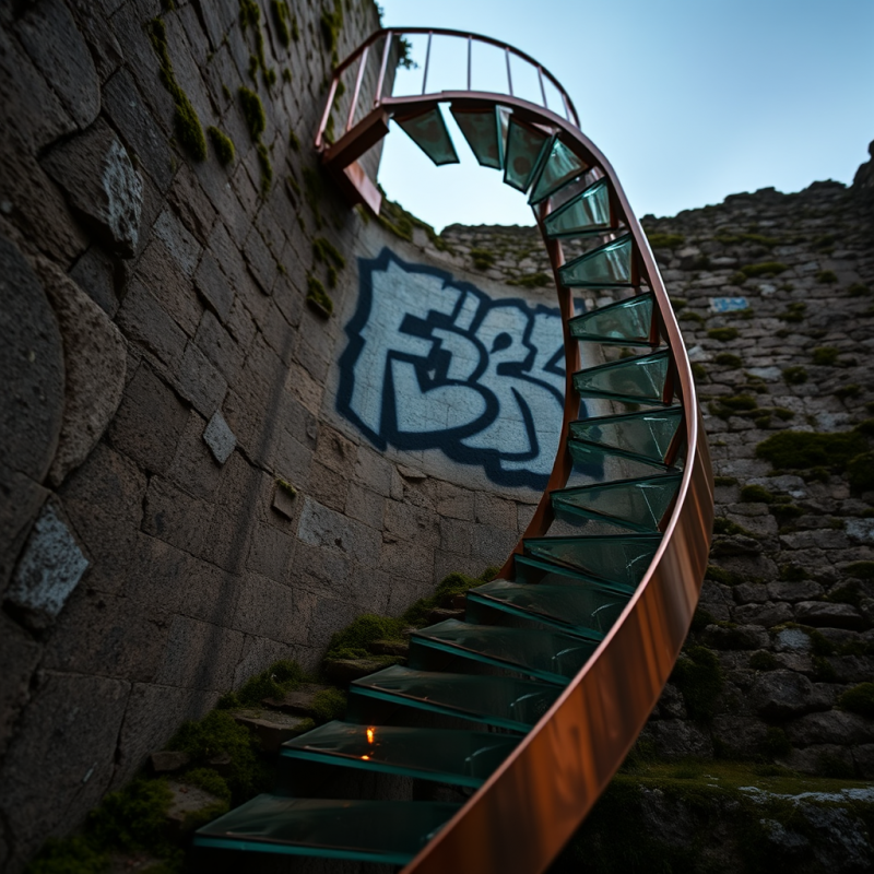 Staircase with Graffiti