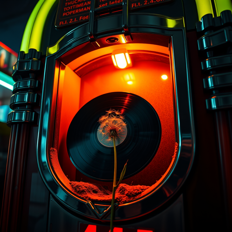 Dandelion Growing in Record Player