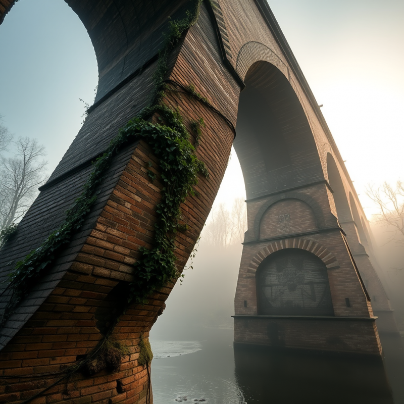 Mysterious Bridge in Mist