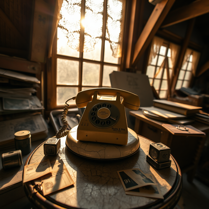 Vintage Telephone in a Study