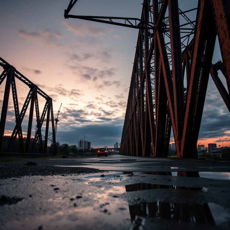 Rusty Bridge at Dusk