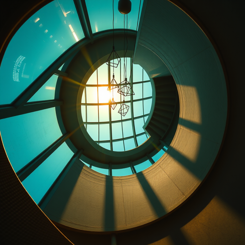 Circular Stairwell with Sunlight