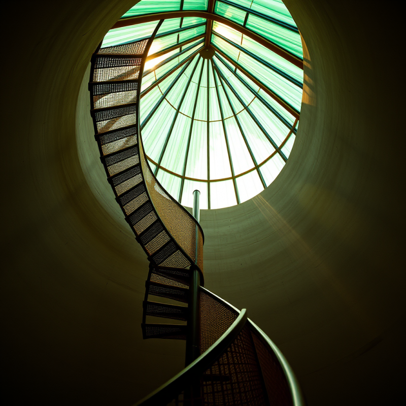 Spiral Staircase with Skylight
