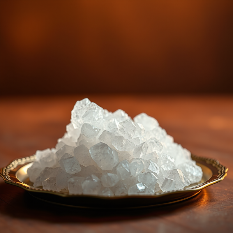 Crystal Sugar on Gold Plate