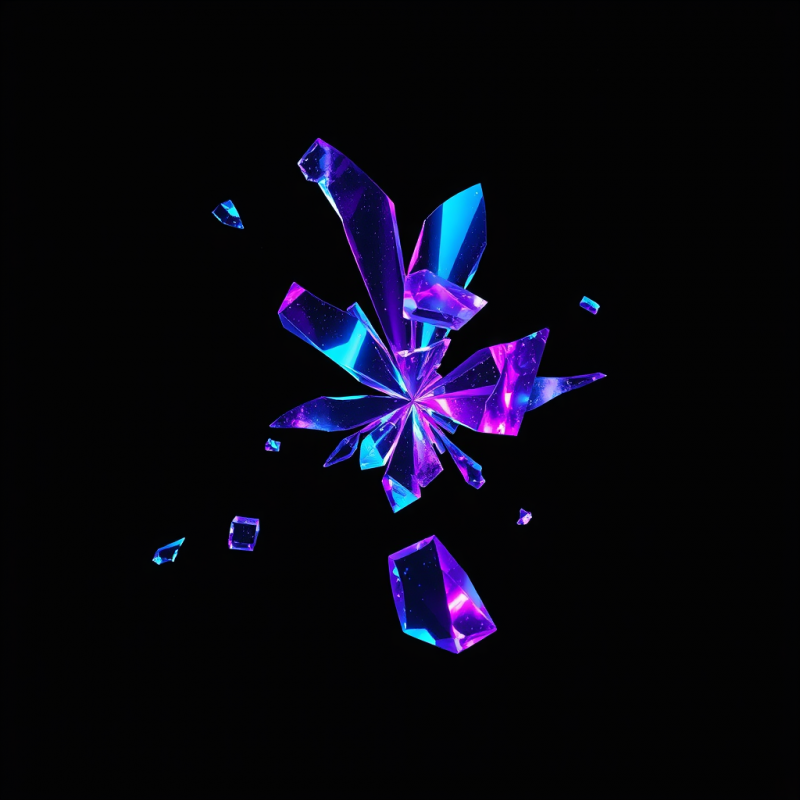 Glowing Crystal Explosion in Space