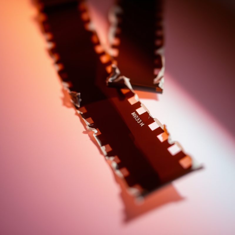 Film Strip with Warm Gradient Background