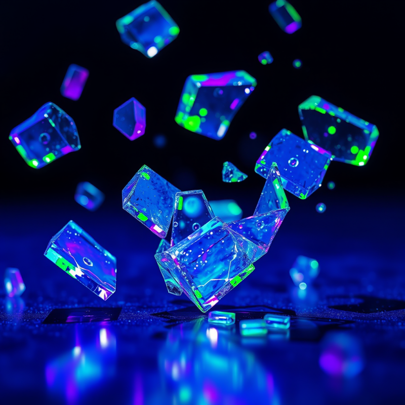 Glowing Cubes in Motion