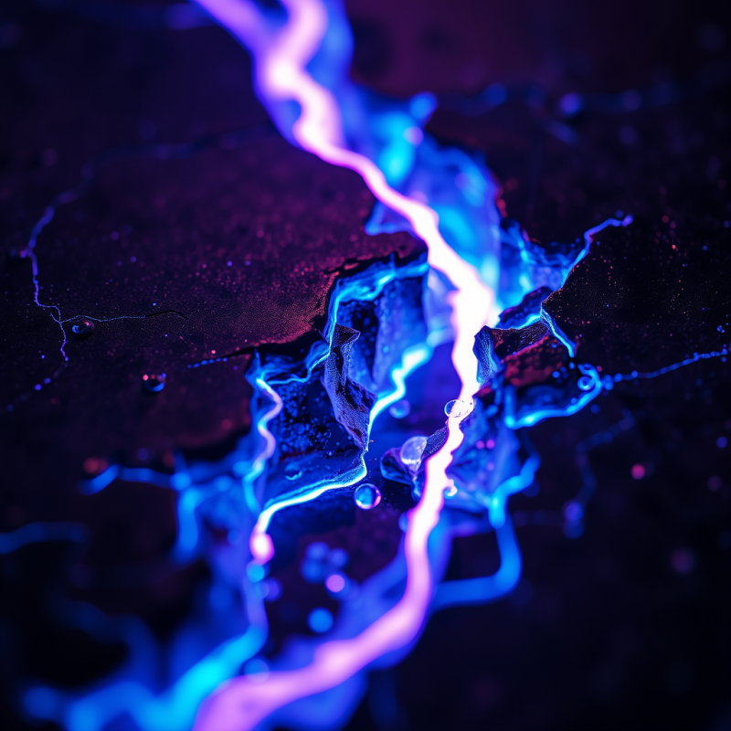 Electric Lightning Bolt on Dark Surface