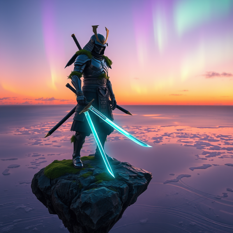 Samurai on Floating Rock