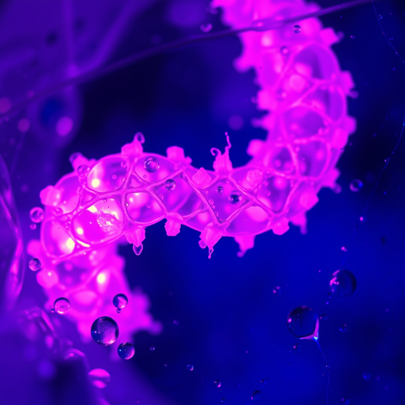 Glowing Pink Cellular Structure