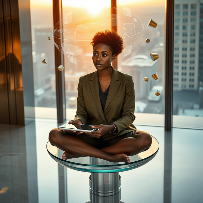Businesswoman in a High-rise Office