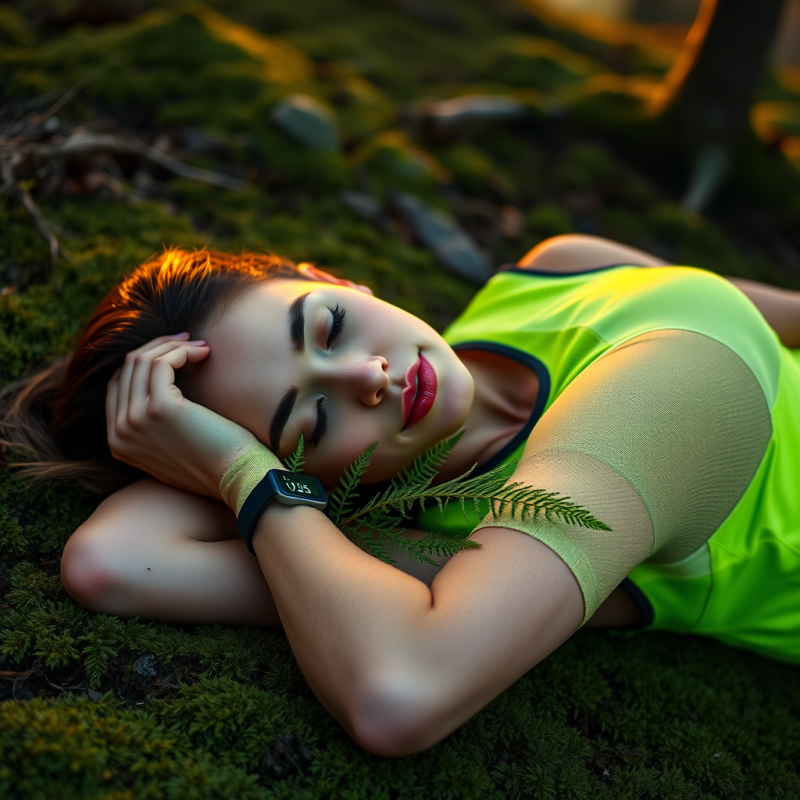 Woman Resting on Mossy Ground
