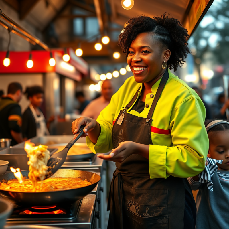 Street Food Vendor Cooking