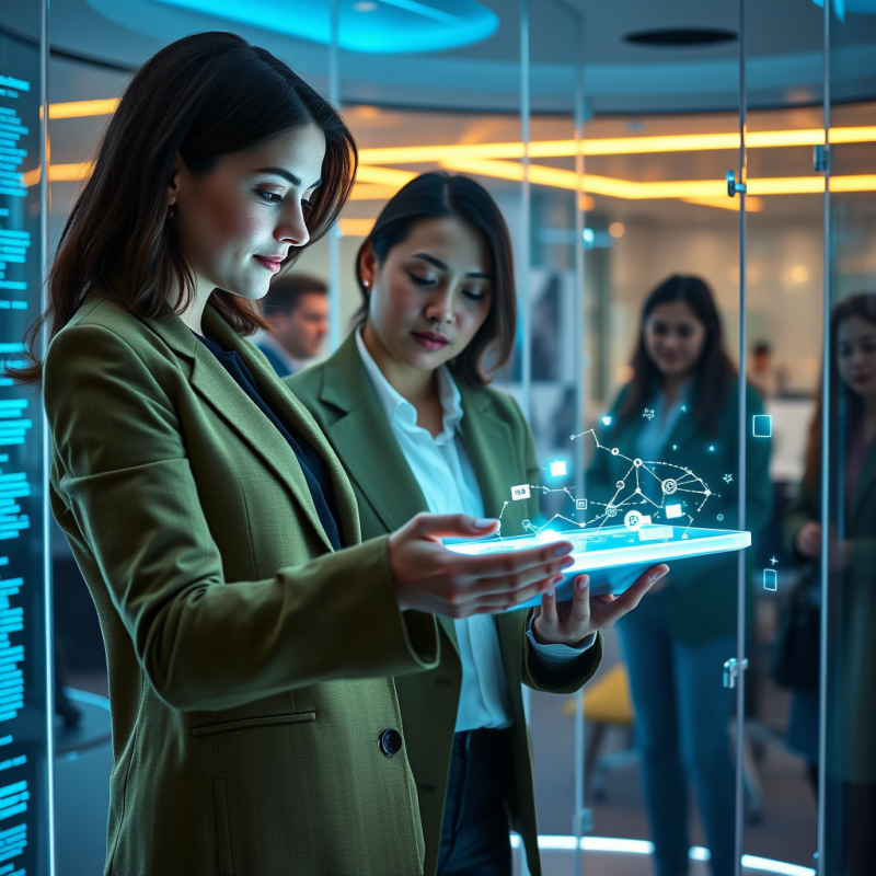 Businesswoman with Digital Interface