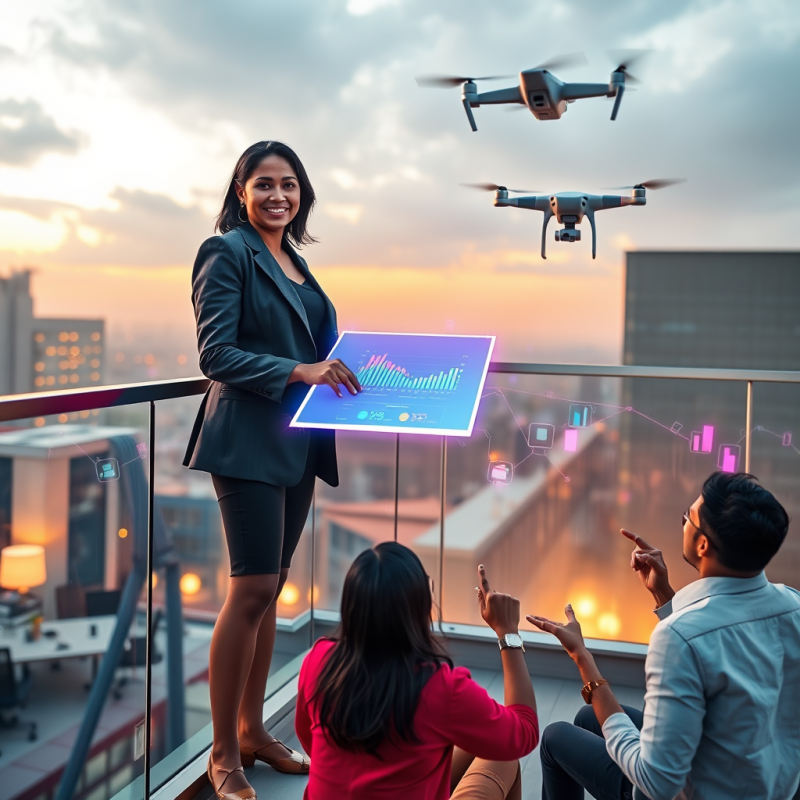 Business Meeting with Drones