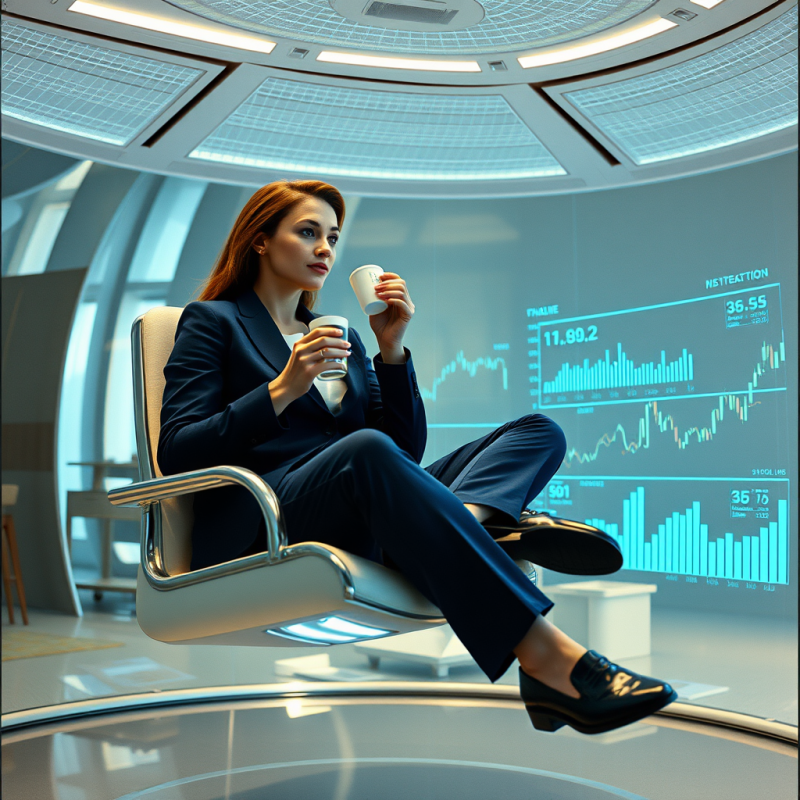 Businesswoman Analyzing Financial Data