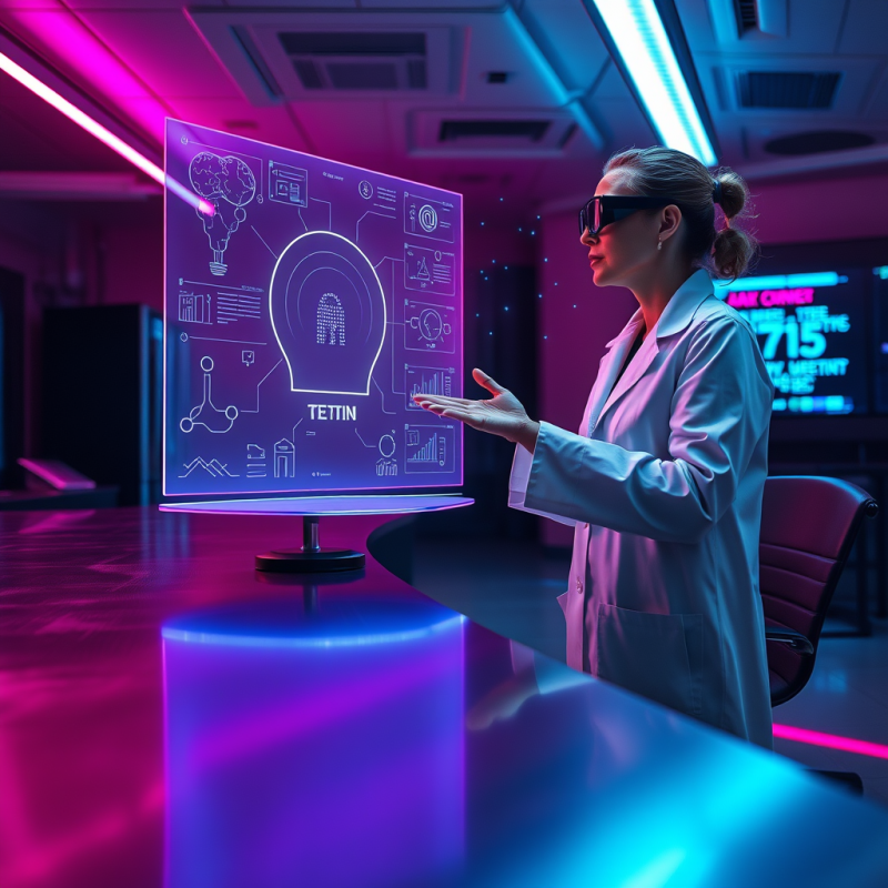 Scientist with Futuristic Interface