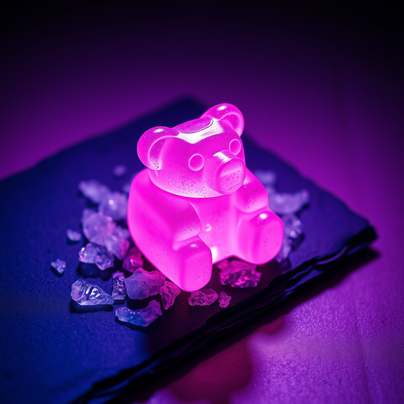 Glowing Pink Bear Gummy Candy
