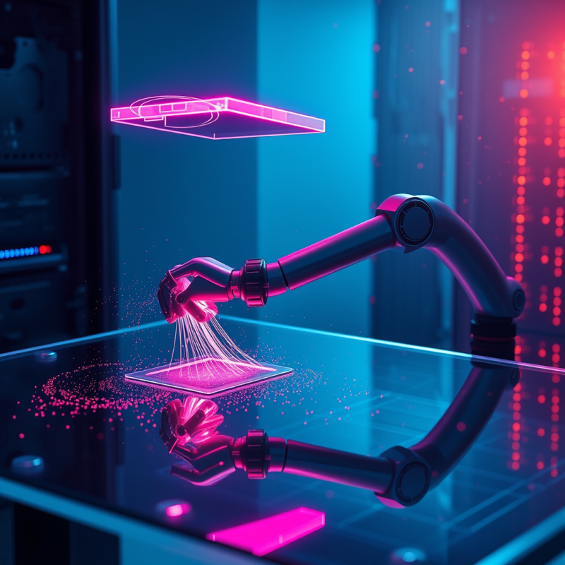 Robotic Arm Assembling Glowing Circuit Board