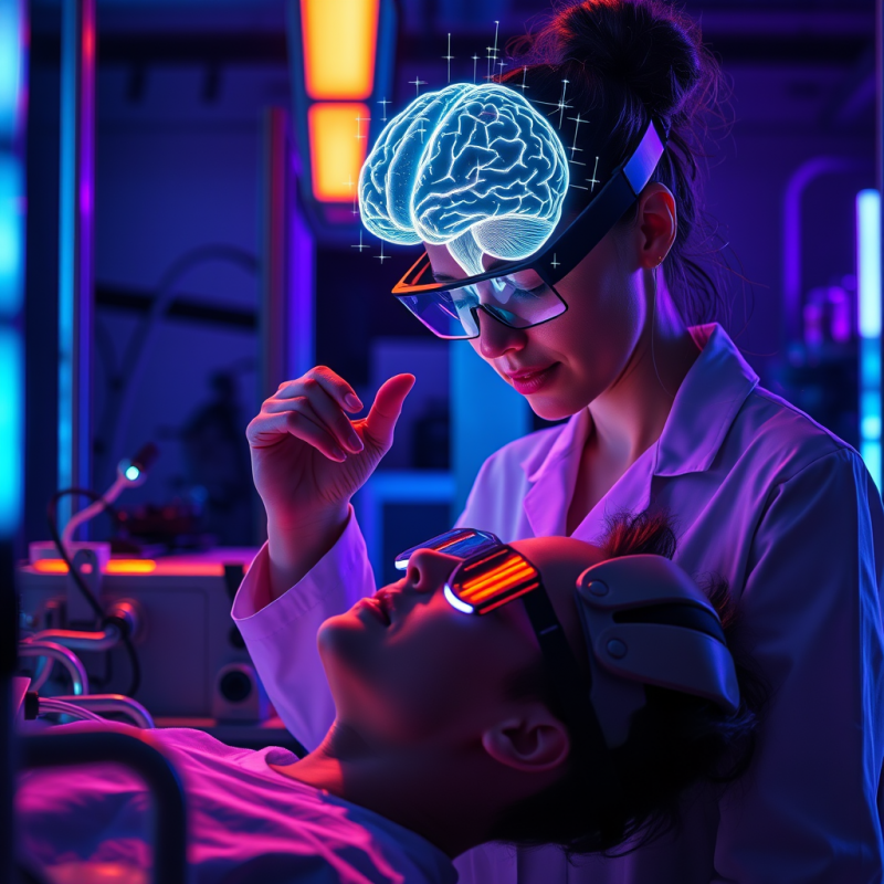 Neuroscientist Analyzing Brain Scan