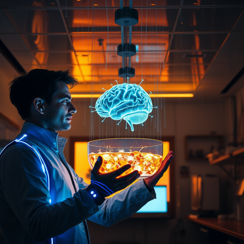 Scientist Holding a Brain in a Jar