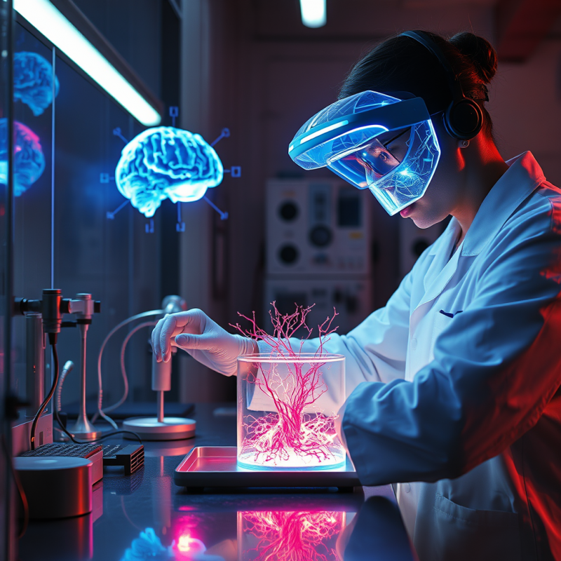 Scientist with Neural Network Model