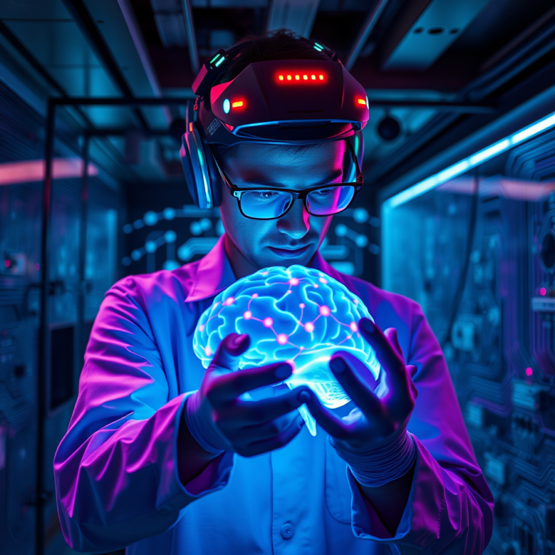 Scientist with Neural Interface