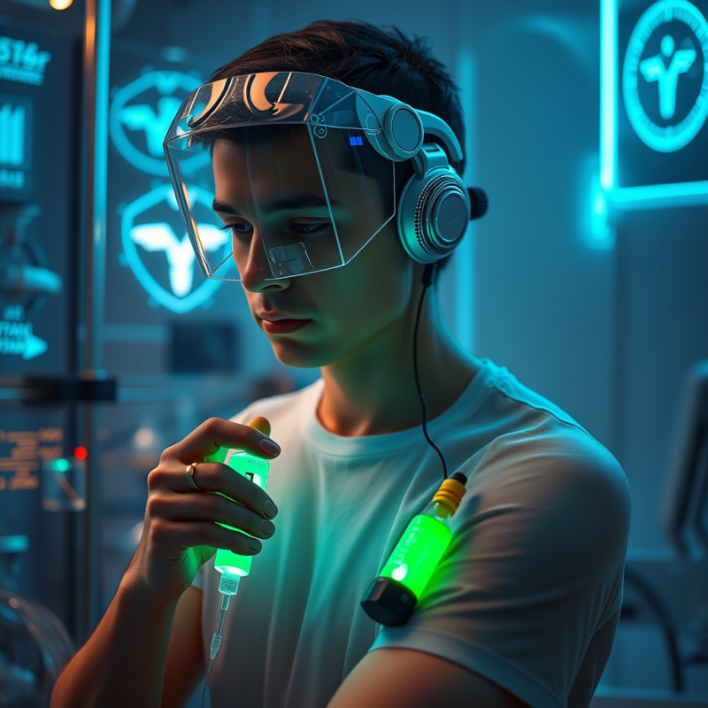 Young Man with Futuristic Headgear