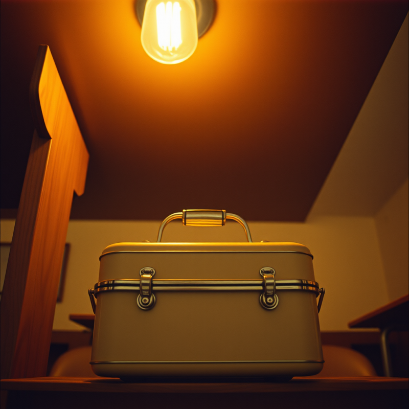 Vintage Toolbox Under Warm Light