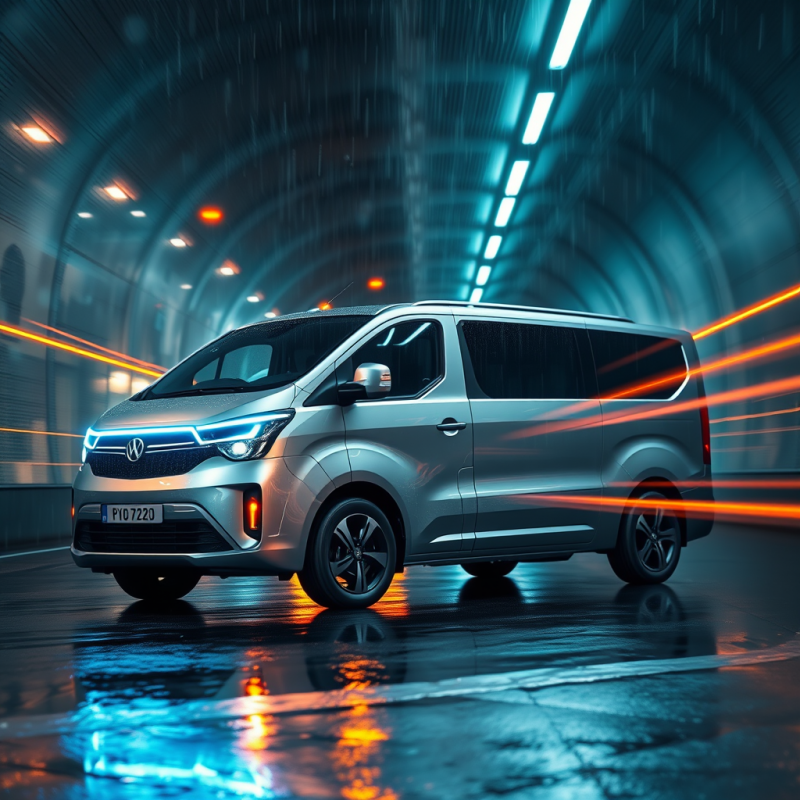 Modern Suv in Rainy Tunnel