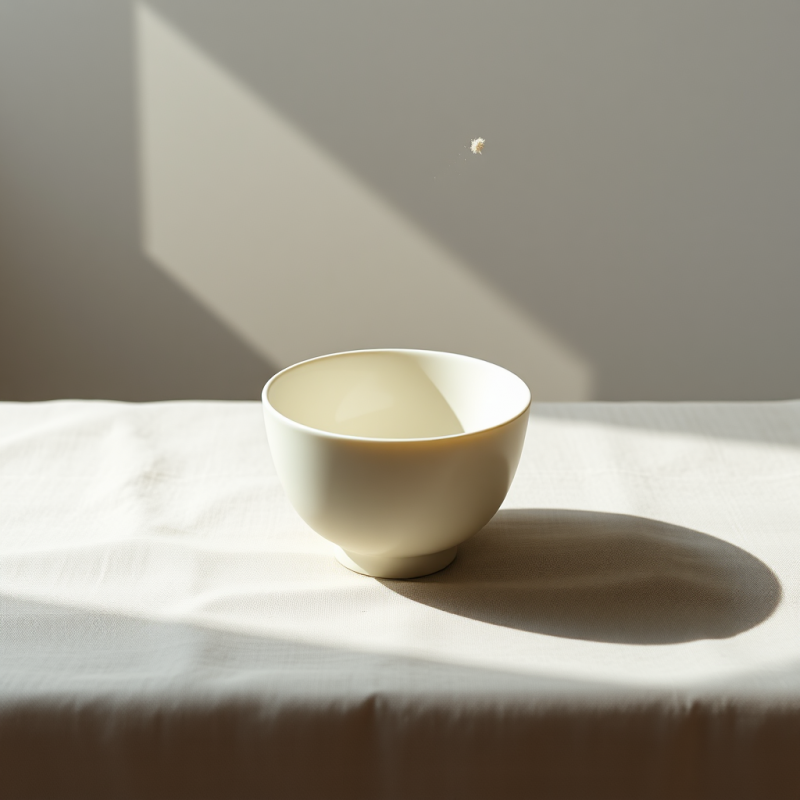White Ceramic Bowl in Soft Sunlight
