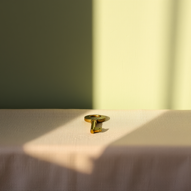 Golden Key in Sunlit Beam
