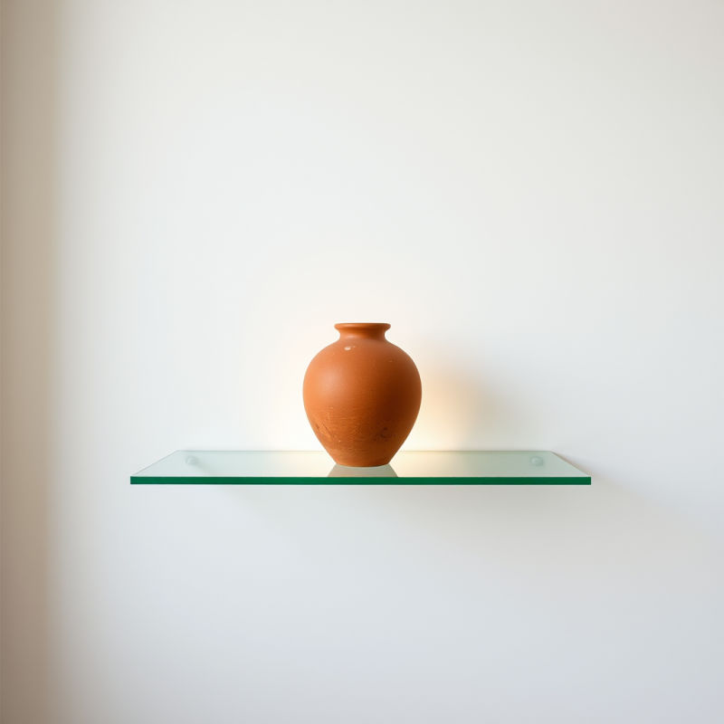 Simple Clay Vase on Shelf