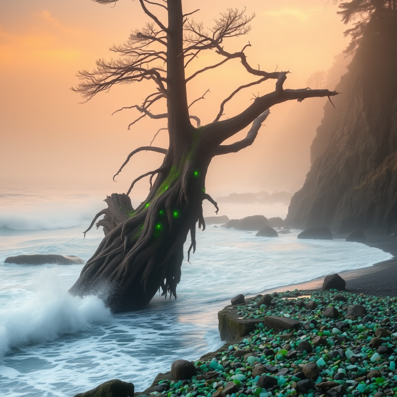 Mysterious Tree by the Sea