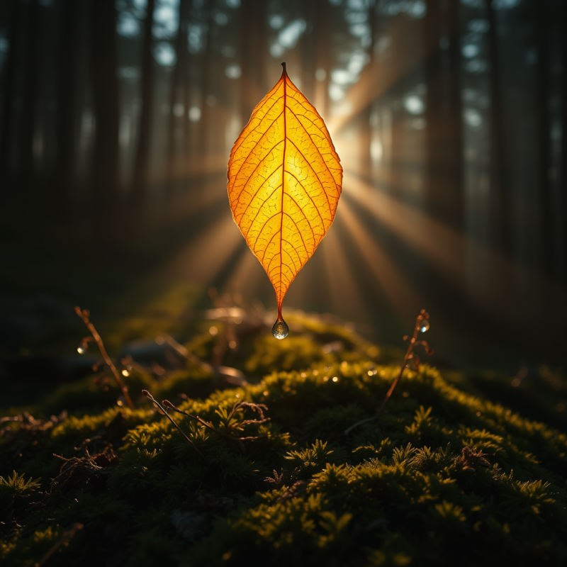 Golden Leaf in Sunlight