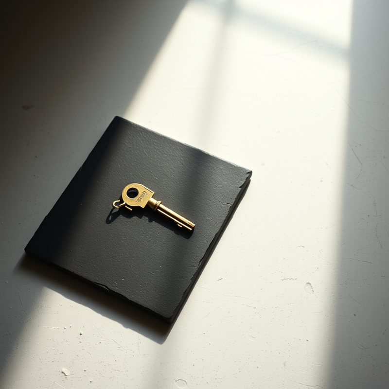 Golden Key on Black Slate